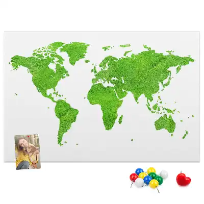 Cork memo board Green grass map