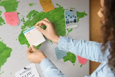 Cork memo board Green grass map