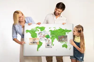 Cork memo board Green grass map