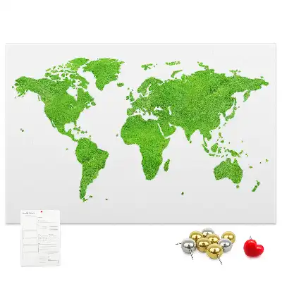 Green grass map cork memo board