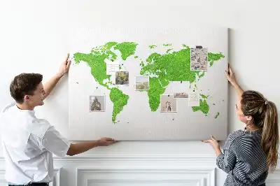 Cork memo board Green grass map