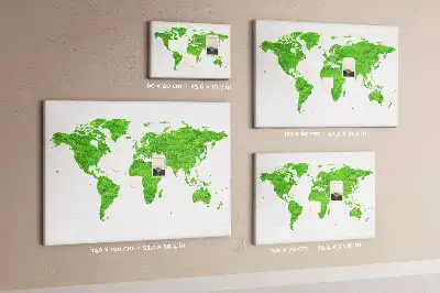 Cork memo board Green grass map
