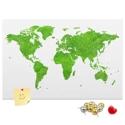Green grass map cork memo board
