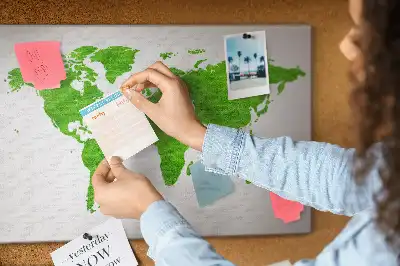 Green grass map cork memo board