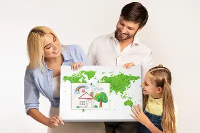 Green grass map cork memo board
