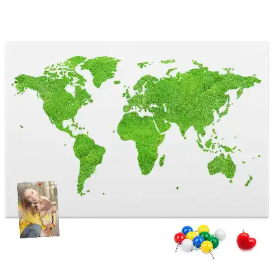 Cork memo board Green grass map