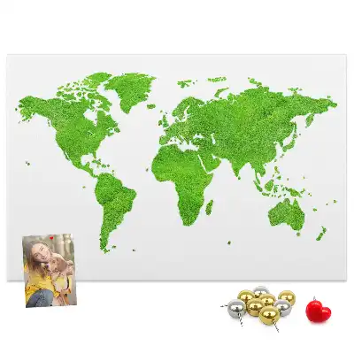 Green grass map cork memo board