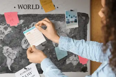 Retro World Map Printed Cork Board
