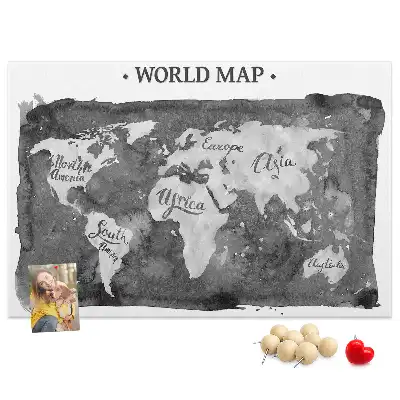Retro World Map Printed Cork Board