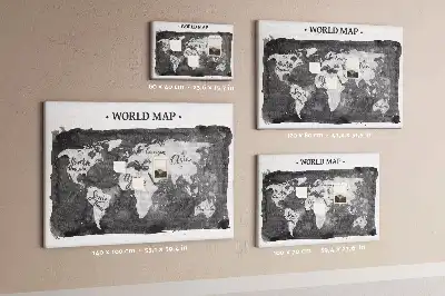 Retro World Map Printed Cork Board