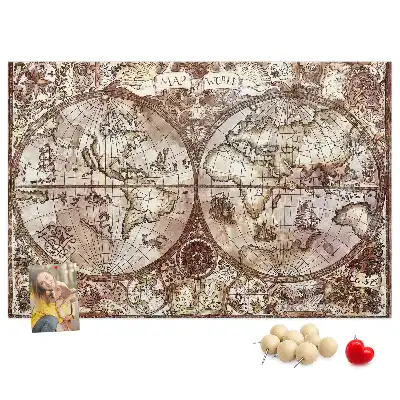 Printed Cork Memo Board Antique atlas map