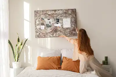 Printed Cork Memo Board Antique atlas map