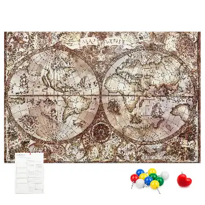 Printed Cork Memo Board Antique atlas map
