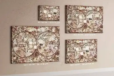 Antique Atlas Map Printed Cork Memo Board