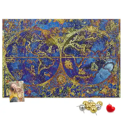 Cork memo board Atlas map