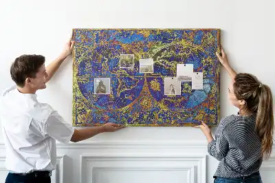 Cork memo board Atlas map