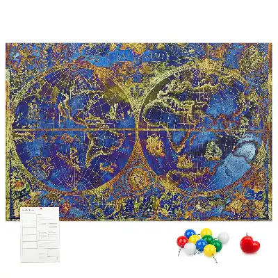 Atlas map cork memo board