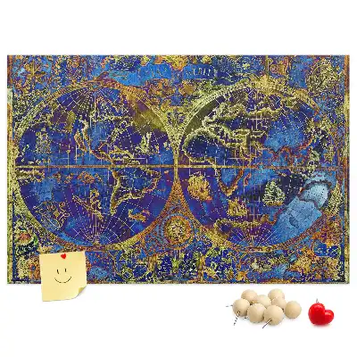 Cork memo board Atlas map
