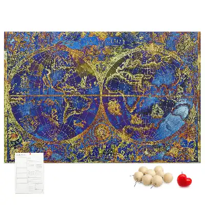 Atlas map cork memo board