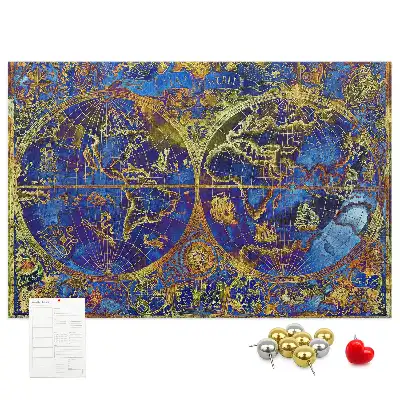 Cork memo board Atlas map