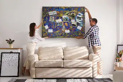 Cork memo board Atlas map
