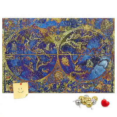 Atlas map cork memo board