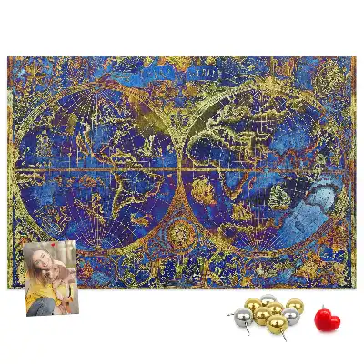 Atlas map cork memo board