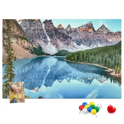 Mountain landscape printed cork board