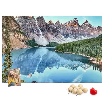 Mountain landscape printed cork board