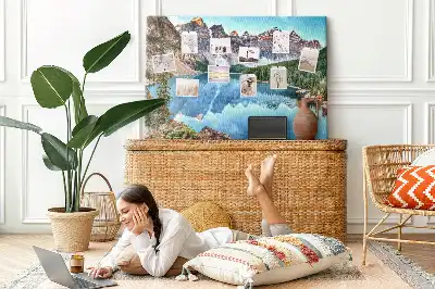 Printed Cork Board Mountain landscape