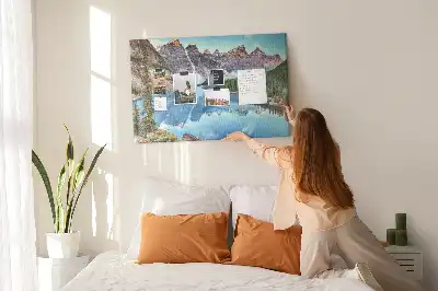 Printed Cork Board Mountain landscape