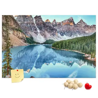 Mountain landscape printed cork board