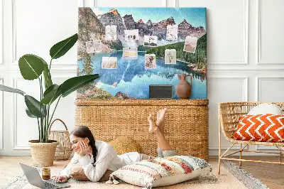 Printed Cork Board Mountain landscape