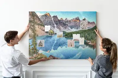 Mountain landscape printed cork board