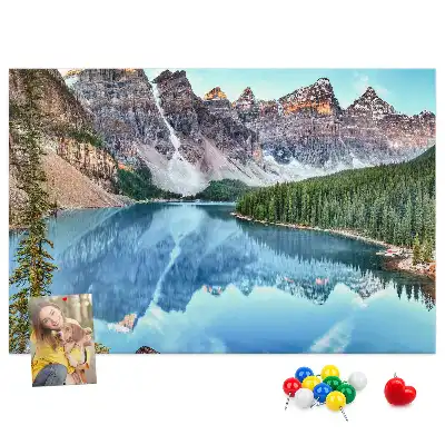 Mountain landscape printed cork board