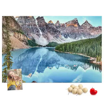 Mountain landscape printed cork board