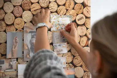 Printed Cork Memo Board with Wooden Wine Cork Design
