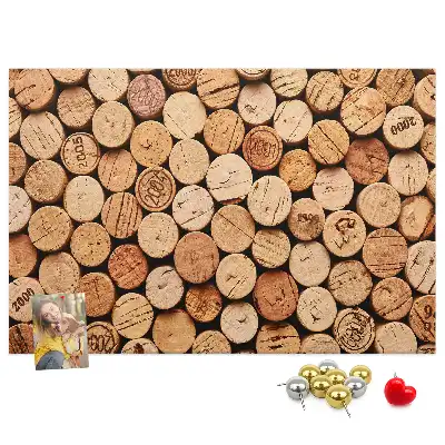 Printed Cork Memo Board Wooden wine corks