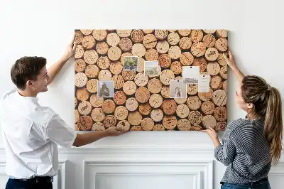Printed Cork Memo Board with Wooden Wine Cork Design