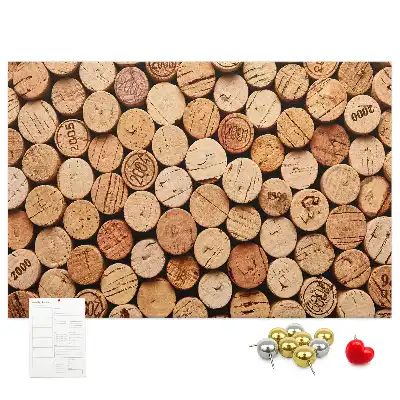 Printed Cork Memo Board with Wooden Wine Cork Design