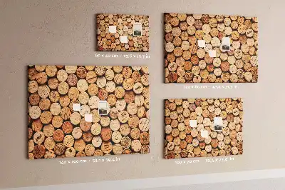 Printed Cork Memo Board with Wooden Wine Cork Design