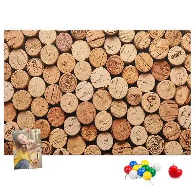 Printed Cork Memo Board Wooden wine corks