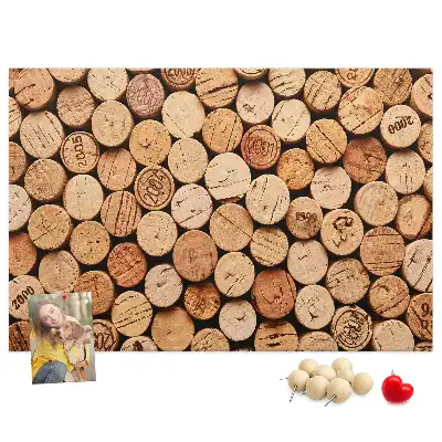 Printed Cork Memo Board Wooden wine corks