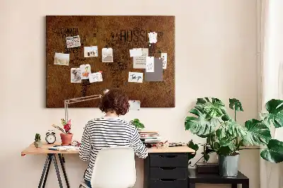 Printed Cork Board Country names map