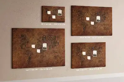 Printed Cork Board World Map with Country Names