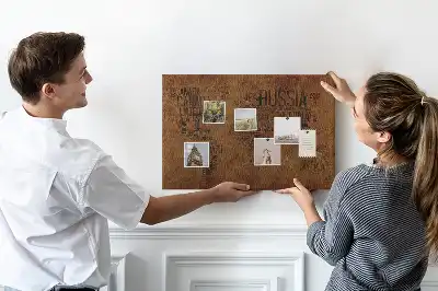 Printed Cork Board World Map with Country Names