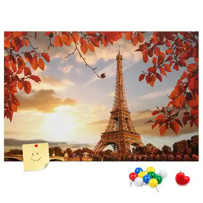 Printed Cork Memo Board Eiffel Tower