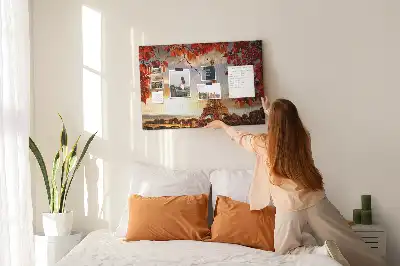 Eiffel Tower Printed Cork Memo Board