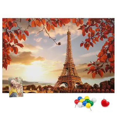 Eiffel Tower Printed Cork Memo Board