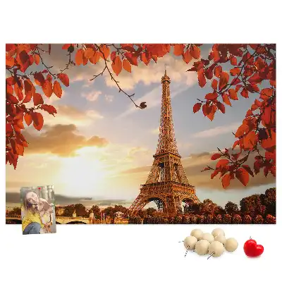 Eiffel Tower Printed Cork Memo Board